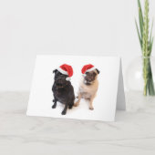 kerstpugs feestdagen kaart (Voorkant)