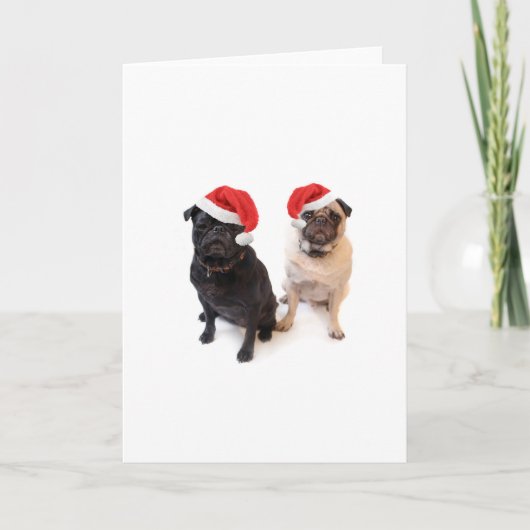 kerstpugs feestdagen kaart (Voorkant)