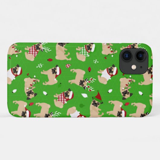 Kerstpugs Green Case-Mate iPhone Case (Achterkant (horizontaal))