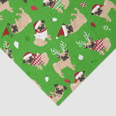 Kerstpugs Green Tissuepapier (Detail)