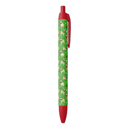 Kerstpugs Green Zwarte Inkt Pen (Achterkant (Verticaal))