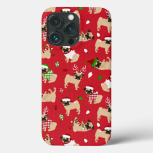 Kerstpugs Red Case-Mate iPhone Case