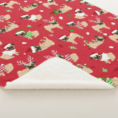 Kerstpugs Red Sherpa Deken (3/4)