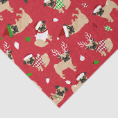 Kerstpugs Red Tissuepapier (Detail)