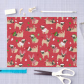 Kerstpugs Red Tissuepapier (Craft)