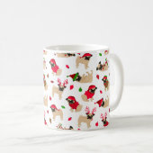 Kerstpugs White Koffiemok (Voorkant rechts)