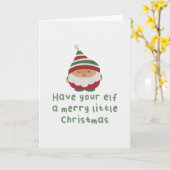 Kerstpun: Geef je Elf een Prettig Kerstfeest Kaart (Gele Bloem)