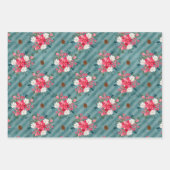 kerstpunaises en rode kardinaal-verlooppap inpakpapier vel (Voorkant 3)