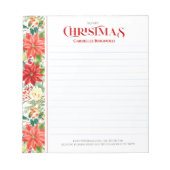 Kerstpunsettia en bloemen notitieblok (Voorkant)