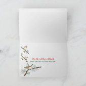 kerstpunsettia en dennenhout feestdagen kaart (Binnen)