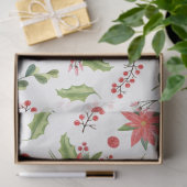 kerstpunsettia en feestelijke bessen tissuepapier (Geschenk)