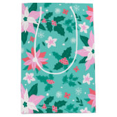 kerstpunsettia medium cadeauzakje (Voorkant)