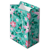 kerstpunsettia medium cadeauzakje (Achterkant Gekanteld)