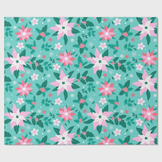 kerstpunsettia-modelbagage cadeaupapier (Vlak)