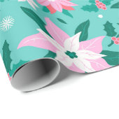 kerstpunsettia-modelbagage cadeaupapier (Rol Hoek)