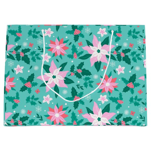 kerstpunsettia-modelbagage groot cadeauzakje (Voorkant)