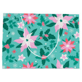 kerstpunsettia-modelbagage groot cadeauzakje (Achterkant)