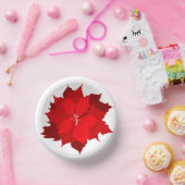 Kerstpunsettia rood en wit bord (Feest)