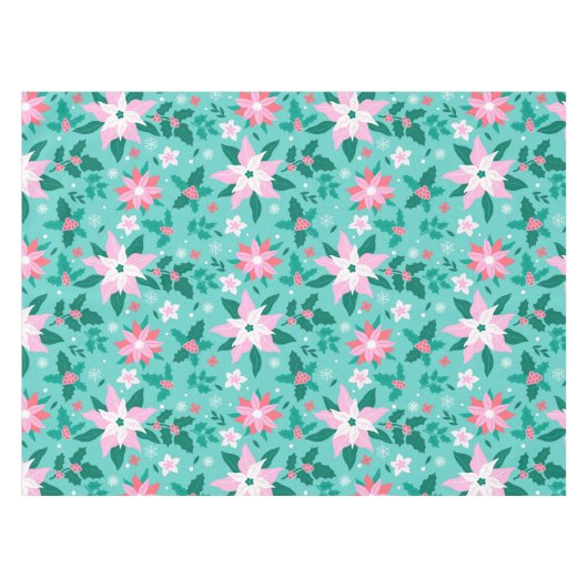 kerstpunsettia tafelkleed (Voorkant (Horizontaal))