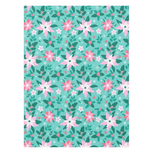 kerstpunsettia tafelkleed (Voorkant)