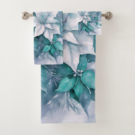 Kerstpuntsterren bad handdoek (Insitu)