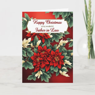 Kerstpuntsterren voor de schoonvader feestdagen kaart