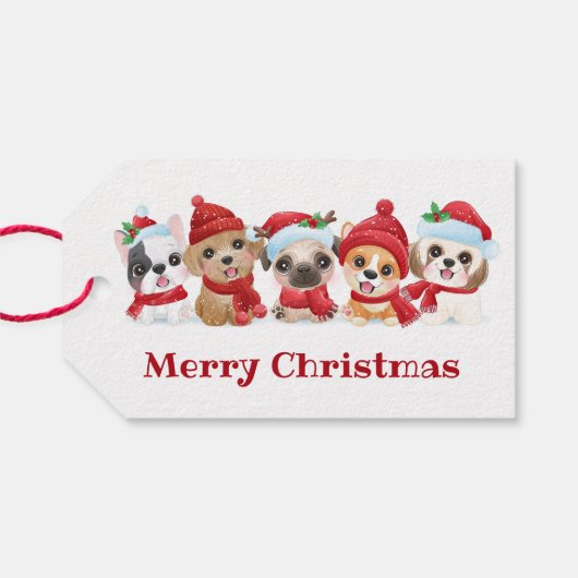 kerstPuppies Cadeaulabel (Achterkant Horizontaal)