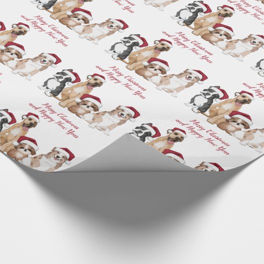 kerstPuppies Cadeaupapier (Hoek)