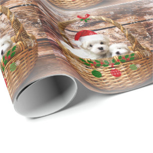 kerstPuppies, schattig vakantiemodel Cadeaupapier