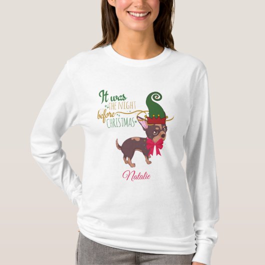 kerstpuppy-afbeelding t-shirt (Voorkant)