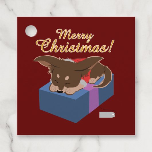 kerstpuppy bedankjes labels (Voorkant)