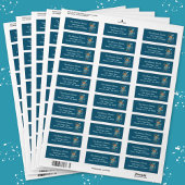 Kerstpuppy Blue return Address Labels