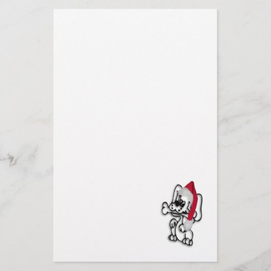kerstpuppy briefpapier (Voorkant)