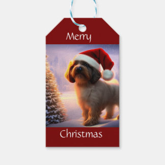 Kerstpuppy Cadeaulabel