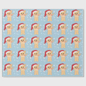 kerstpuppy cadeaupapier (Vlak)