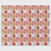 kerstpuppy cadeaupapier (Vlak)