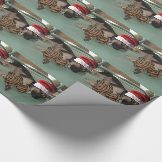 kerstpuppy cadeaupapier (Hoek)