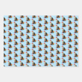 kerstpuppy dog, carolkat en poten inpakpapier vel (Voorkant 2)