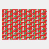 kerstpuppy dog, carolkat en poten inpakpapier vel (Voorkant)