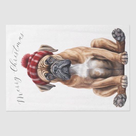 kerstpuppy Dog Tissuepapier (Voorkant)