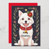 Kerstpuppy Feestdagenkaart (Voorkant / Achterkant)