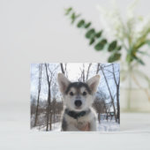kerstpuppy feestdagenkaart (Staand voorkant)