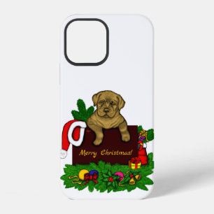 Kerstpuppy iPhone 12 Hoesje