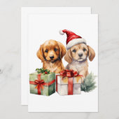 kerstpuppy kaart (Voorkant / Achterkant)