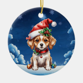 kerstpuppy keramisch ornament