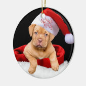 kerstpuppy keramisch ornament (Links)