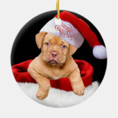 kerstpuppy keramisch ornament (Achterkant)