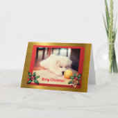 Kerstpuppy, kerst Kaart (Voorkant)