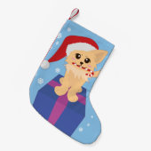 kerstpuppy kleine kerstsok (Voorkant (Hangend))