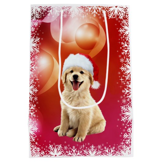 Kerstpuppy met gulden recever medium cadeauzakje (Achterkant)